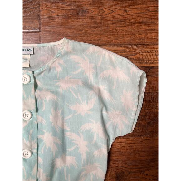 Vintage Clothing One Piece Jumper White Palm Trees on Baby Blue Medium Dandelion - Picture 4 of 11